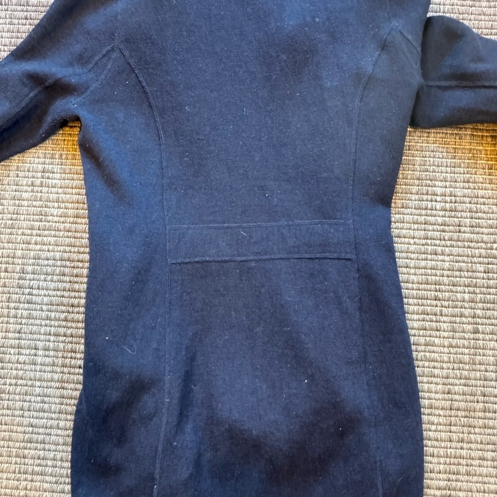 Women's Navy Hooded Raincoat - Picture 2 of 5